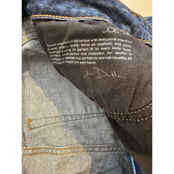 Joe's Jeans The Icon midrise skinny crop blue stretch denim cuffed raw hem Sz 30 - Picture 9 of 10